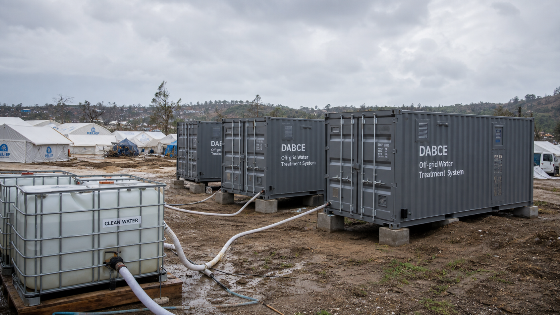 Rapid off-grid water supply in emergency conditions