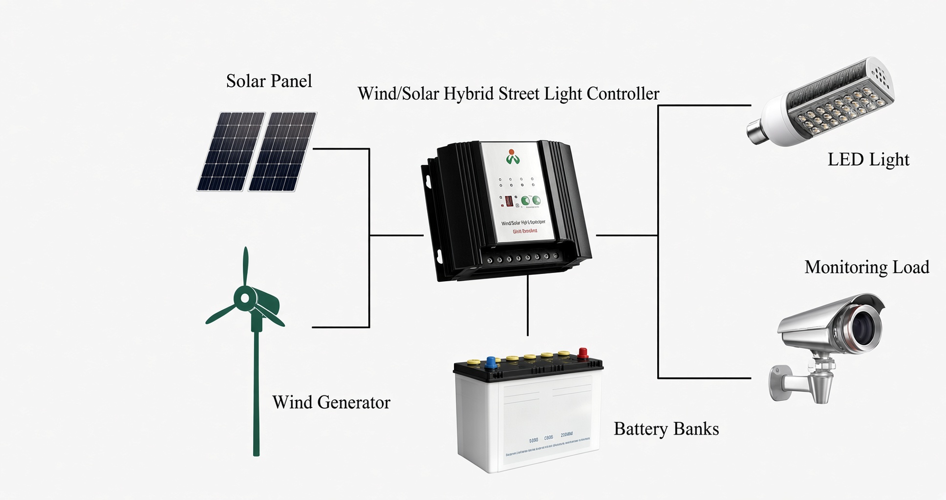 400W Vind- & solhybridkontroller (PWM + MPPT) – 24V